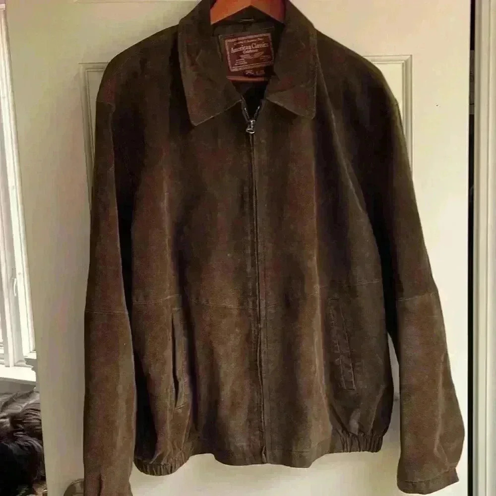 Oversized Suede genuine leather jacket XL American Classics Colebrook - Picture 3 of 6